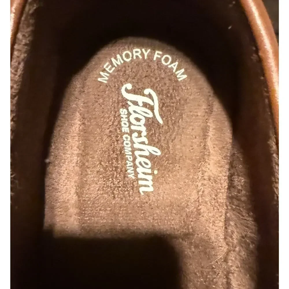 Florsheim Boys Chestnut Brown Leather Slip-On Loafers